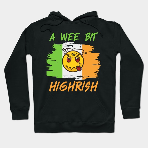 A Wee Bit Highrish Stoner Emoji Irish Flag Hoodie by FrogandFog